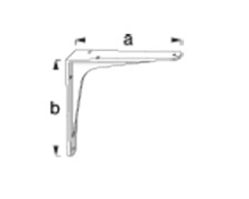 Desenul unui suport unghiular cu dimensiunile a și b.