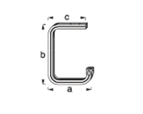 Imagine cu un profil C cu indicații de măsurare
