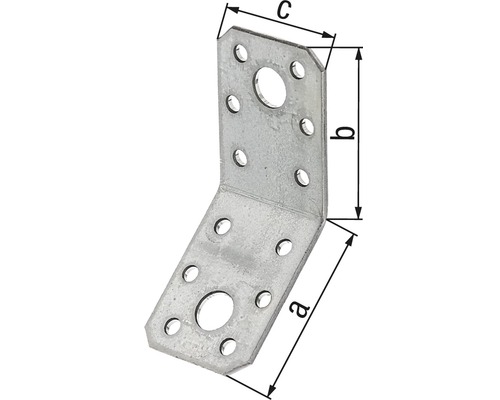 Conector unghiular din metal cu găuri pentru fixare