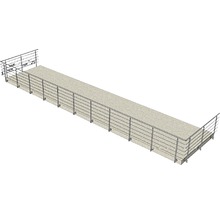 Balcon cu balustradă din oțel inoxidabil.