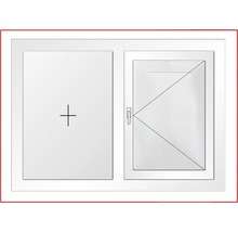 Fereastră PVC termopan 4 camere 116x116 cm albă fixă + deschidere simplă dreapta-thumb-2