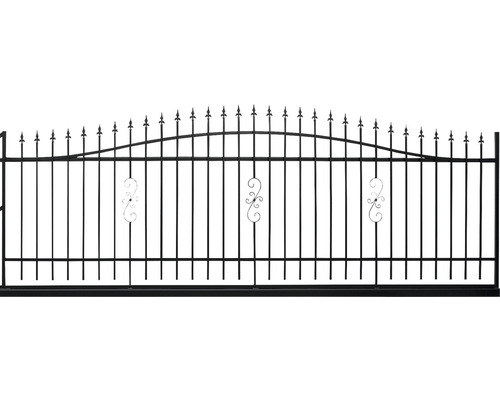Poartă glisantă metalică cu elemente decorative