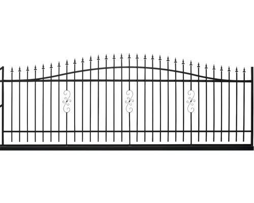 Poartă glisantă metalică cu elemente decorative