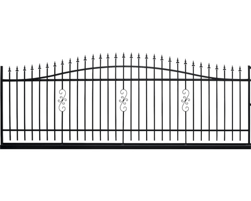 Poartă glisantă metalică cu elemente decorative