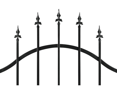 Imagine detaliată cu un gard metalic cu vârfuri decorative