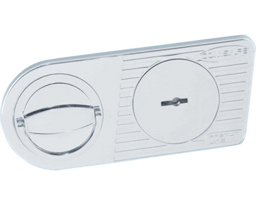 Cutie metalică de racordare la gaz cu buton rotativ și gaură de cheie