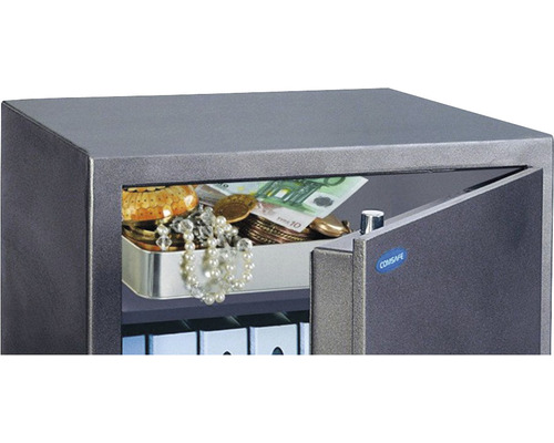 Seif deschis cu bani și bijuterii