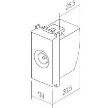 Desen tehnic al unei prize de antenă cu dimensiuni