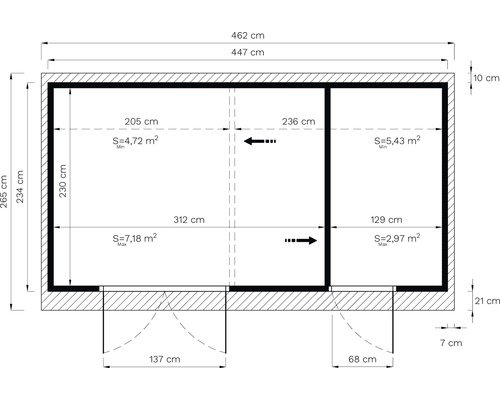 Planul unei camere cu dimensiuni
