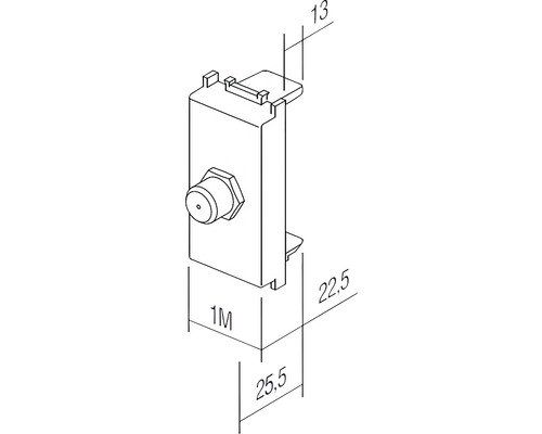 Priza antenă coaxială cu dimensiuni