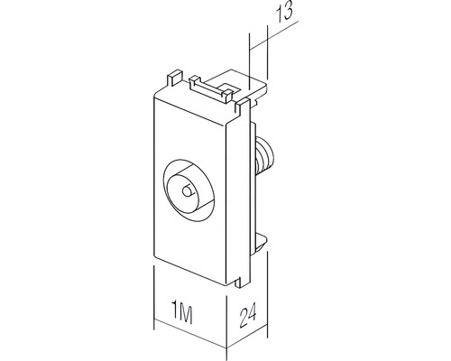Priza de antenă cu dimensiunile 13, 24 și 1M