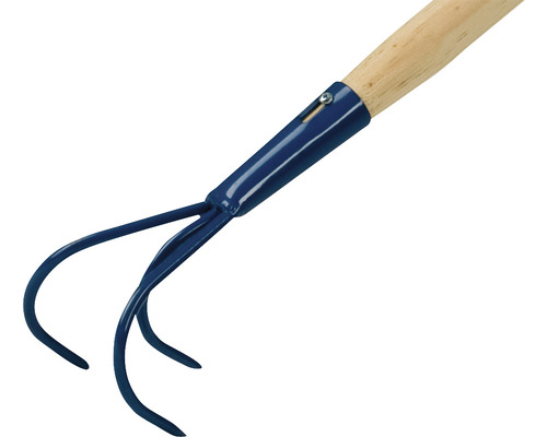Săpăligă de grădină cu trei dinți și mâner din lemn