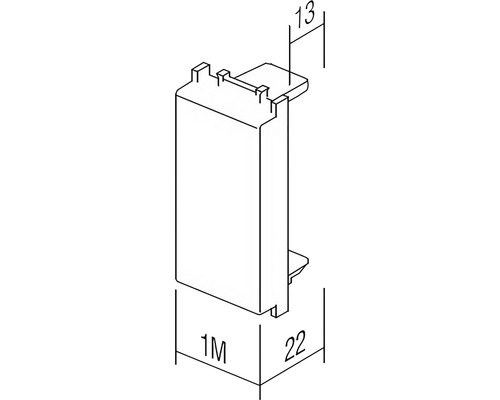 Desen al unui element individual cu dimensiunile 13, 22 și 1M.
