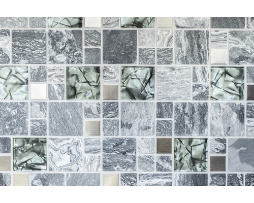 Plăci de mozaic cu aspect de piatră și sticlă