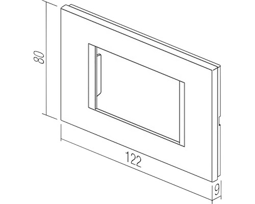 Inserție cadru comutator cu dimensiunile 80 x 122 x 9 mm