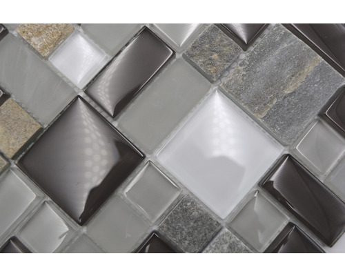 Placă de mozaic cu aspect de sticlă și piatră