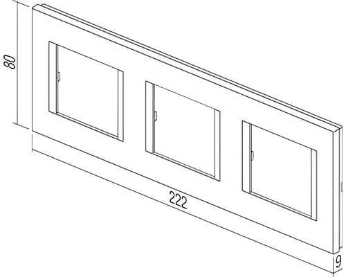 Capac pentru trei întrerupătoare cu dimensiunile 80 x 222 x 9 milimetri