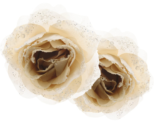 Doi trandafiri artificiali cu sclipici