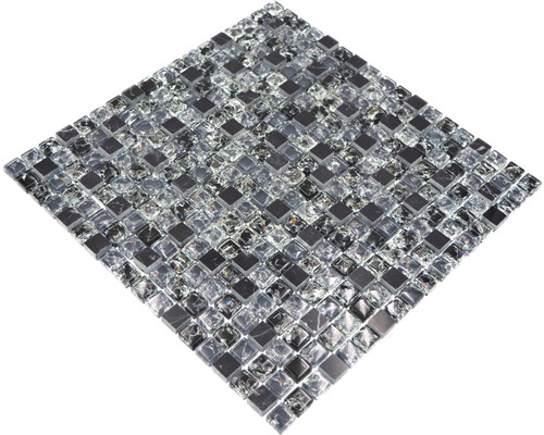 Placă de mozaic pătrată din sticlă și piatră naturală