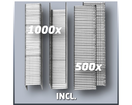 Diverse cleme metalice, inclusiv 1000 de bucăți și 500 de bucăți.