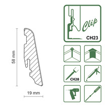 Plintă SKANDOR MDF 2400x58x19 mm nuc american FOHS050-thumb-2 Plintă SKANDOR MDF 2400x58x19 mm nuc american FOHS050-thumb-2