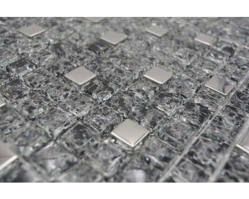 Placă de mozaic din sticlă și metal