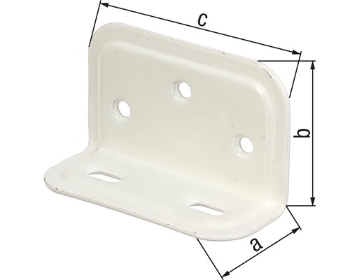 Conector unghiular cu dimensiunile a, b și c pentru fixarea componentelor