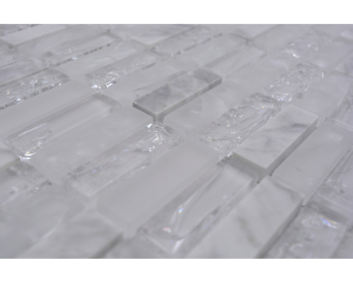 Plăci de mozaic din sticlă și marmură în format orizontal