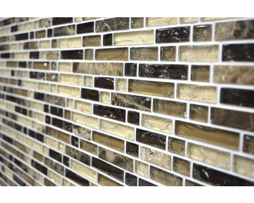 Perete de gresie mozaic cu plăci dreptunghiulare