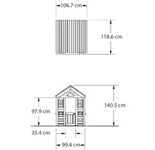 Dimensiunile casei de grădină ca desen schematic