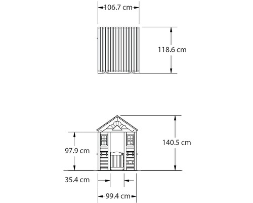 Dimensiunile casei de grădină ca desen schematic