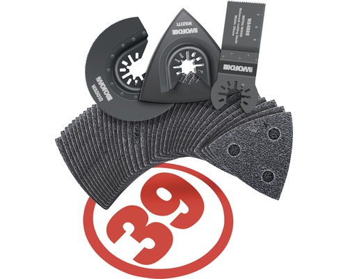 Set accesorii pentru scule multifuncționale Worx, 39 de piese