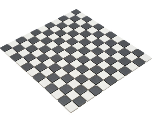 Placă de mozaic pătrată cu model de tablă de șah