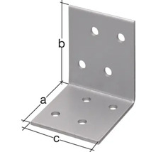 Conector unghiular din metal cu găuri pentru fixare