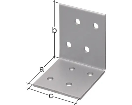 Conector unghiular din metal cu găuri pentru fixare