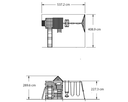 Dimensiunile turnului de joacă