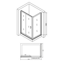 Cabină de duș dreptunghiulară Belform Clear 120x90 cm, 1 ușă glisantă pe role, sticlă securizată 5 mm, tratament nanoglass-thumb-1