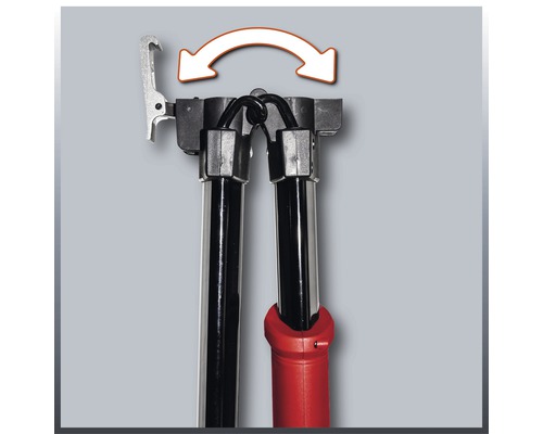 Prim-plan cu clește de țeavă cu funcție de rotație și simbol săgeată