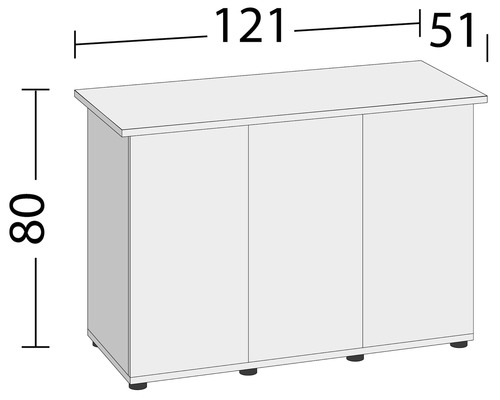 Imagine a unui dulap inferior cu dimensiunile de 80, 121 și 51 de centimetri.