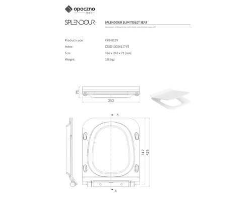 Desen tehnic capac WC cu dimensiuni