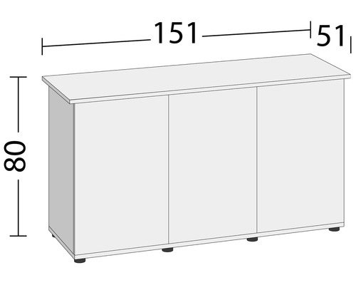 Dulap cu trei uși și dimensiunile de 151 x 51 x 80 centimetri.
