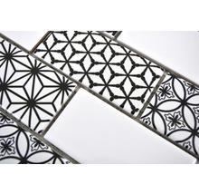 Mozaic piscină ceramic Misto alb/negru lucios 28,3x29,1 cm