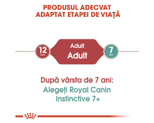 Produs adecvat, adaptat etapei de viață: Adult, de la 12 luni până la 7 ani