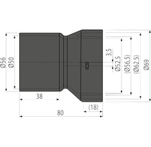 Desen tehnic al unei mufe cu dimensiuni