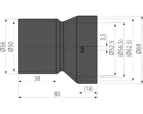 Desen tehnic al unei mufe cu dimensiuni