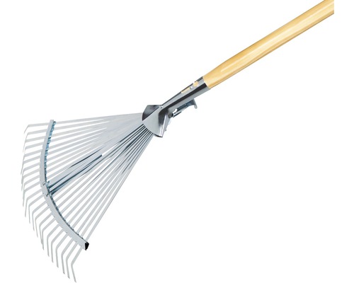 Greblă metalică cu coadă de lemn