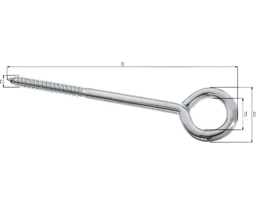 Şurub cu ochet cu filet și indicații de dimensiuni