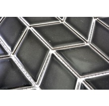 Mozaic piscină ceramic DS B01W negru lucios 26,6x30,75 cm