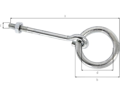 Șurub cu inel cu piuliță și filet