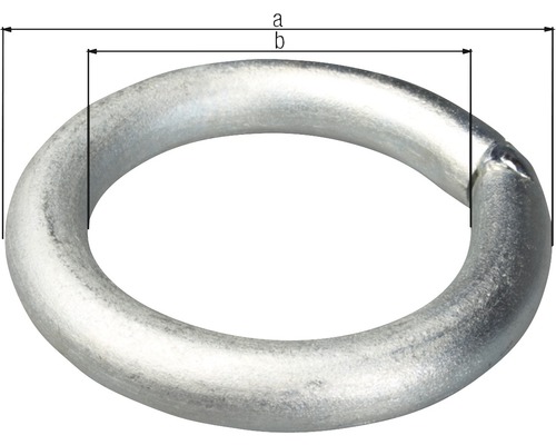 Inel rotund metalic cu indicații de dimensiune